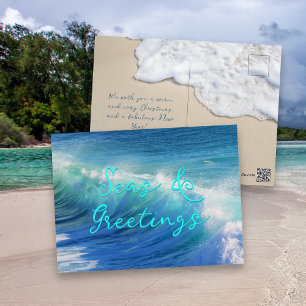 Postal Mares y Felicitaciones Olas del Océano Fiesta