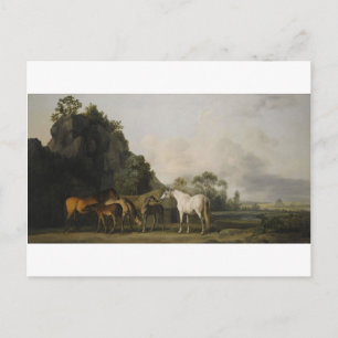 Postal Mares y tontos de sangre de George Stubbs