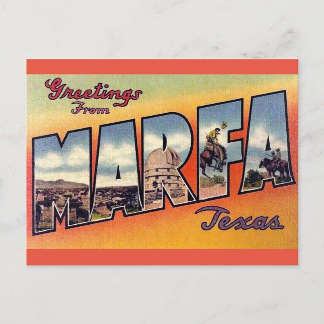 Postal Marfa Texas Vintage Travel Greetings Postcard (Anverso)