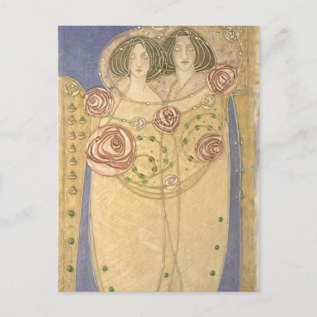 Postal Margaret MacDonald Mackintosh Lovers (Anverso)