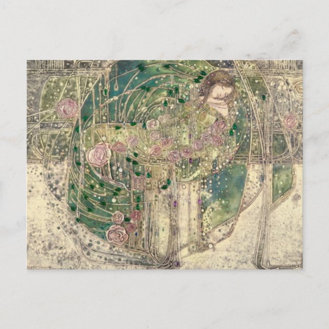 Postal Margaret MacDonald Mackintosh Princesa Durmiente (Anverso)