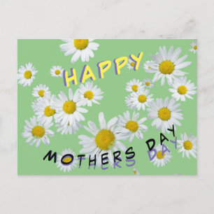 Postal Margaritas blancas. Feliz día de las madres Tarjet