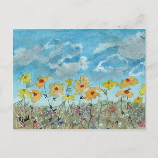 Postal Margaritas y nubes (Anverso)