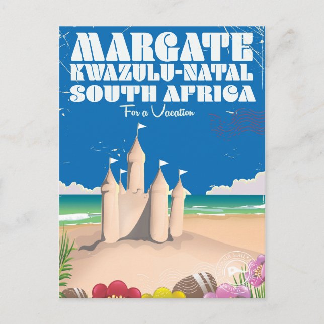 Postal Margate, KwaZulu-Natal impresión de viajes en Sudá (Anverso)