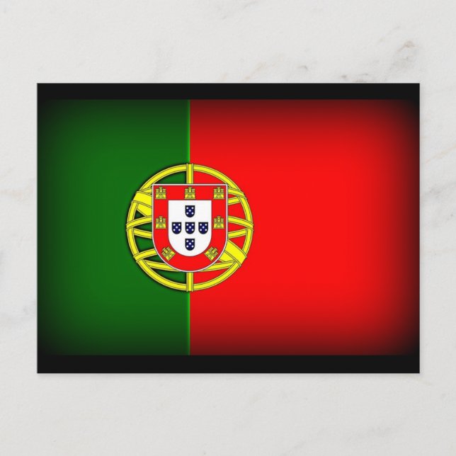 Postal Margen negro de bandera de Portugal (Anverso)
