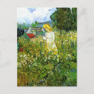 Postal Marguerite Gachet en el jardín por Vincent van Gog