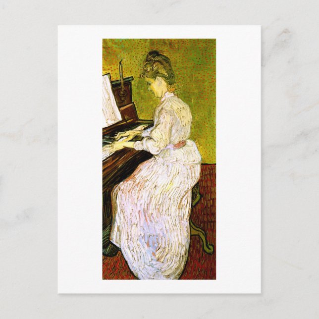 Postal Marguerite Gachet en el Piano, Vincent van Gogh (Anverso)