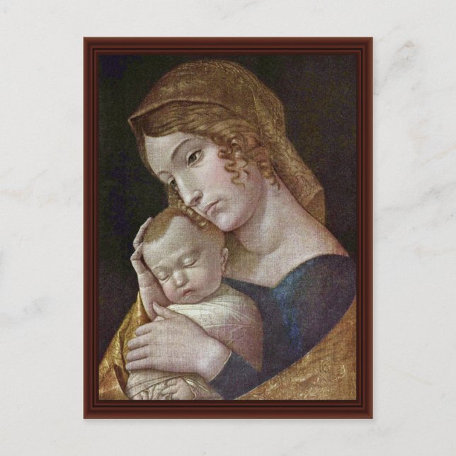 Postal María Con El Niño Durmiente De Andrea Mantegna (Anverso)