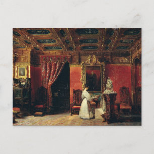 Postal María de Orleans en su estudio gótico