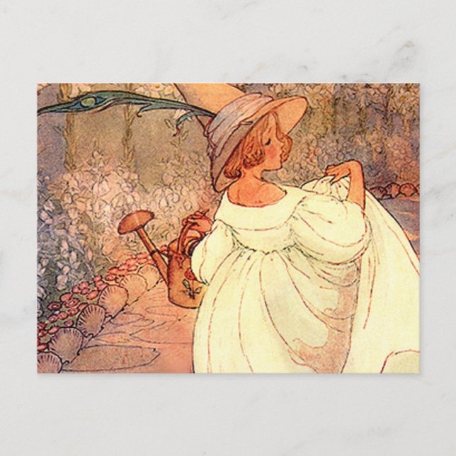 Postal María en su jardín (Anverso)