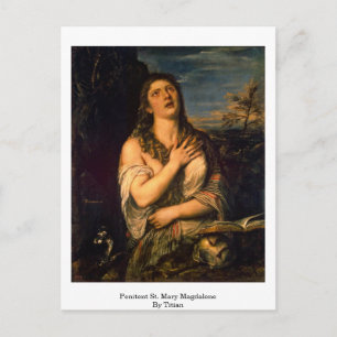 Postal María Magdalena penitente de Tiziano