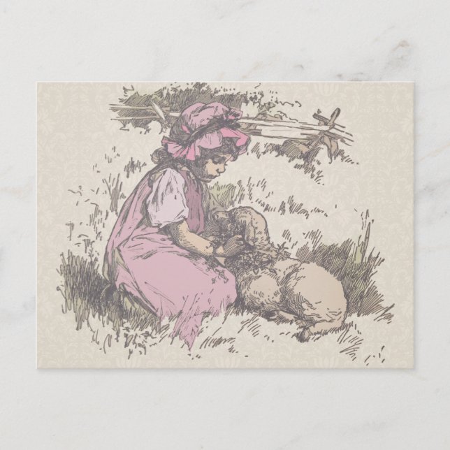 Postal María tenía un corderito Rima infantil (Anverso)