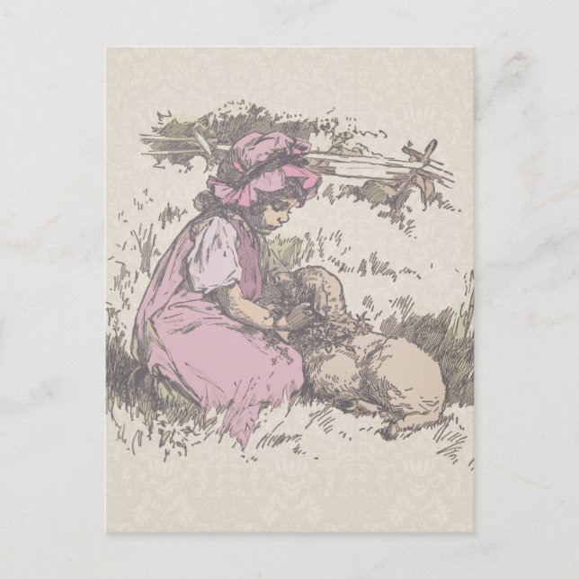 Postal María tenía un corderito Rima infantil (Anverso)