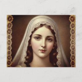 Postal María Virgen con estilo retro