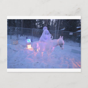 Postal María y el Niño Jesús Escultura de Noche de Nieve