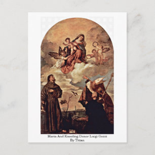 Postal Maria Y Kneeling Donor Luigi Gozzi Por Titian