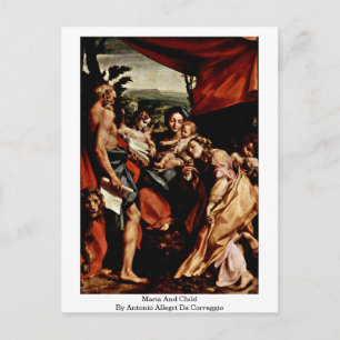 Postal María Y Niño De Antonio Allegri Da Correggio