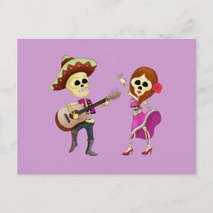 Postal Mariachi Día de la Pareja de Baile de Mariachi