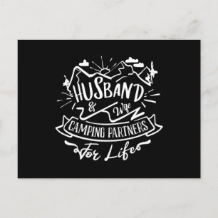 Postal marido y mujer camping compañeros de vida