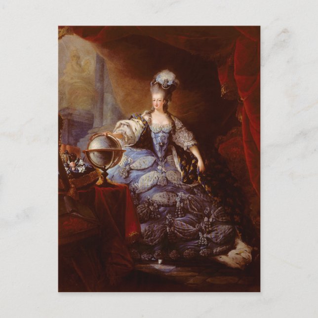 Postal Marie Antoinett de Austria, por Jean Baptiste Dago (Anverso)