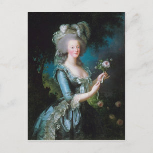 Postal Marie-Antoinette con la Rosa de Elisabeth Lebrun