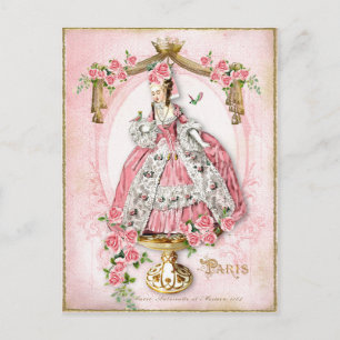 Postal Marie Antoinette, Francés, París, rosa, rosa, muñe