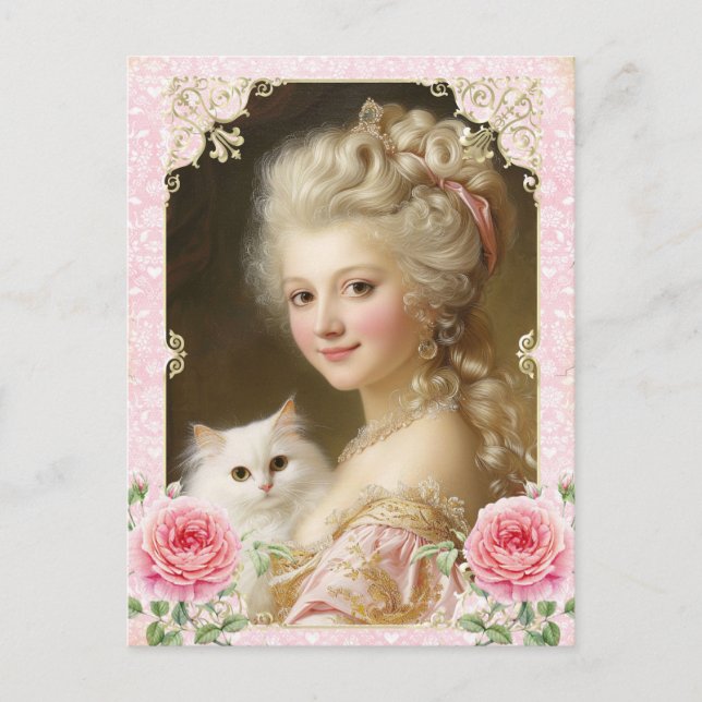 Postal Marie Antoinette,French,Paris,cat,portrait ポストカード (Anverso)