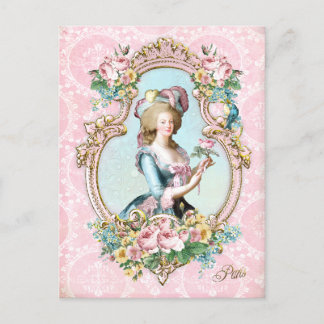 Postal Marie Antoinette,French,Paris,rose,pink ポストカード