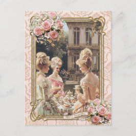 Postal Marie Antoinette,French,Paris,tea,cake,roses ポストカー