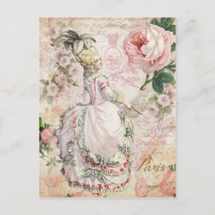 Postal Marie Antoinette, París, shabby, rosa, rosa, posta