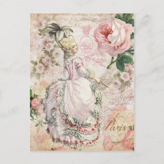 Postal Marie Antoinette, París, shabby, rosa, rosa, posta