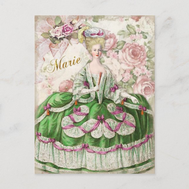 Postal Marie Antoinette Portrait Postcard Bouquet (Anverso)