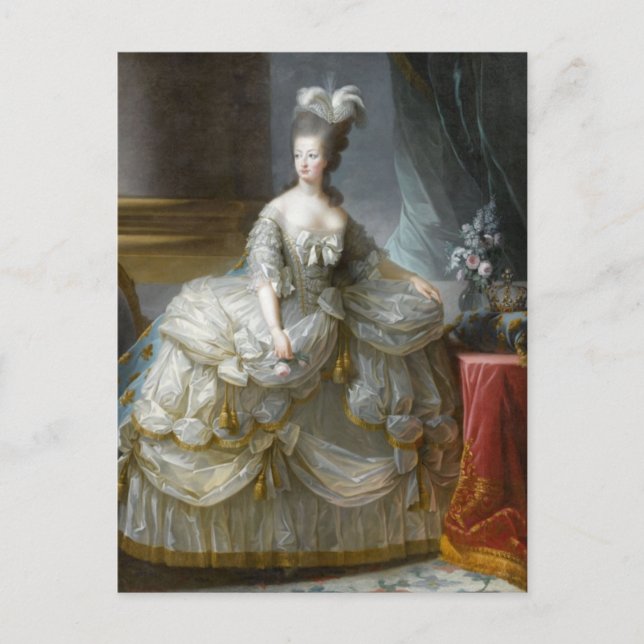 Postal Marie Antoinette, Reina de Francia de Le Brun (Anverso)