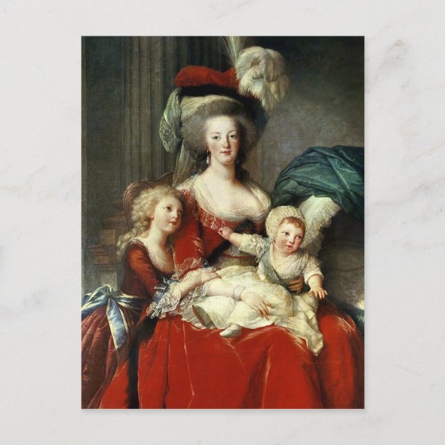 Postal Marie-Antoinette y sus cuatro hijos, 1787 (Anverso)