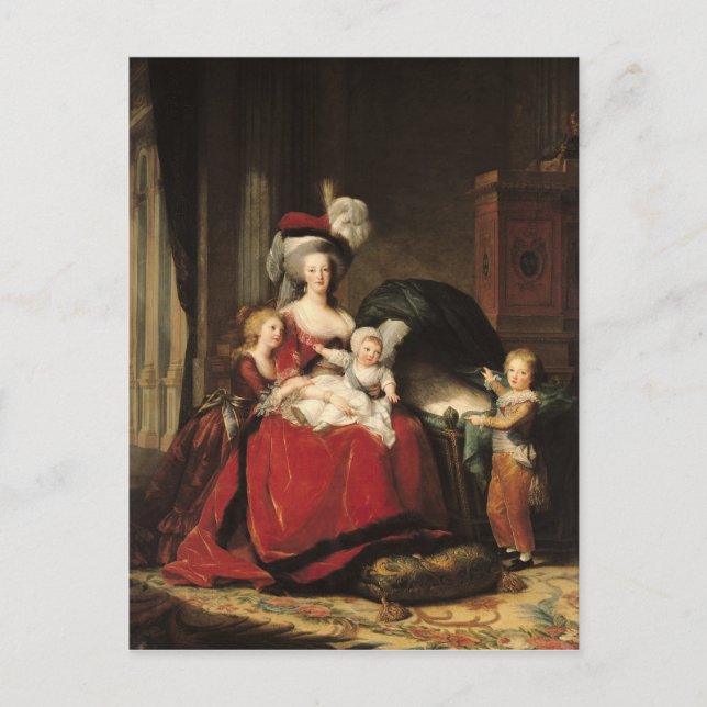 Postal Marie-Antoinette y sus hijos, 1787 (Anverso)
