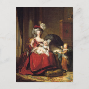 Postal Marie Antoinette y sus hijos por Le Brun 