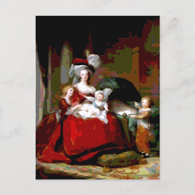 Postal Marie Antoinette y sus hijos ~ Postcard (Anverso)