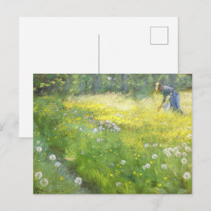 Postal Marie Krøyer en el jardín en Skagen-PS Kroyer