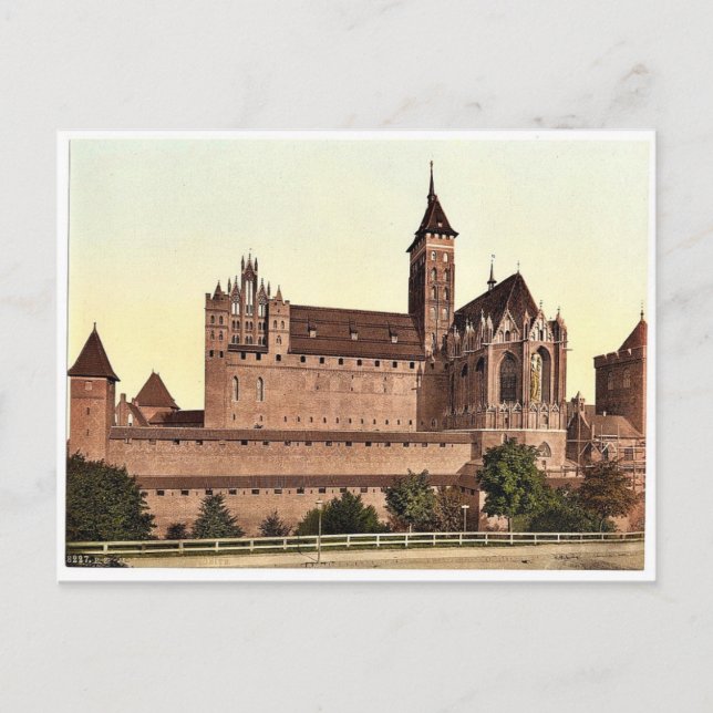 Postal Marienburg, lado este, Prusia, Alemania (es decir, (Anverso)