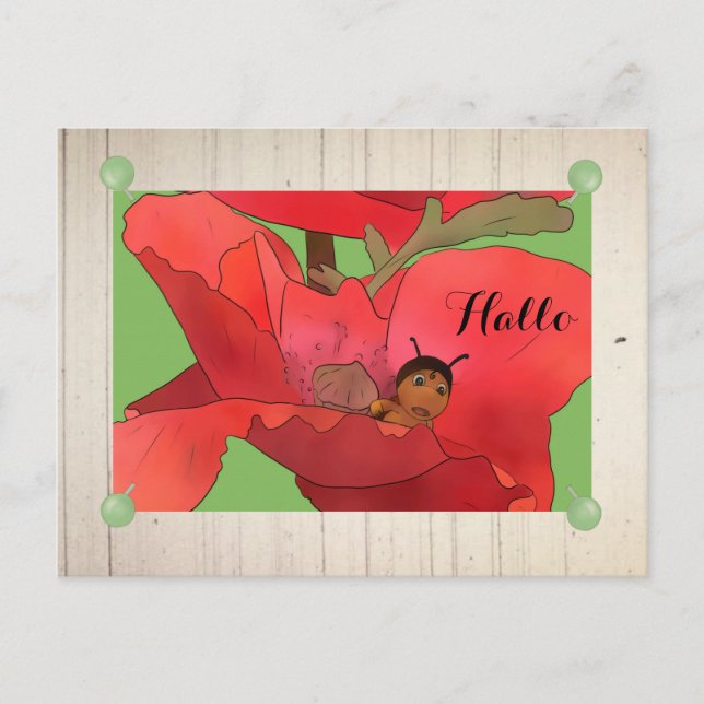 Postal Marienkäfer im Mohn (Anverso)