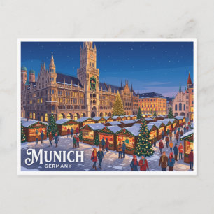 Postal Marienplatz Mercado de Navidad Múnich Alemania