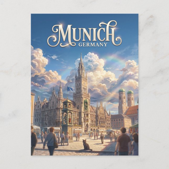 Postal Marienplatz, Múnich Alemania (Anverso)
