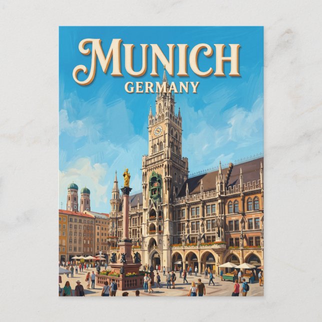 Postal Marienplatz Múnich Alemania (Anverso)