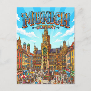 Postal Marienplatz Múnich Alemania