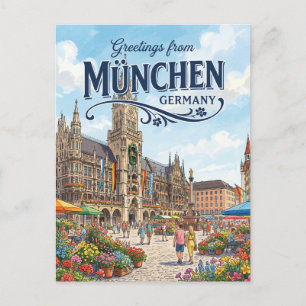 Postal Marienplatz, Múnich Alemania