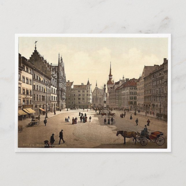 Postal Marienplatz, Munich, Baviera, Alemania (Anverso)