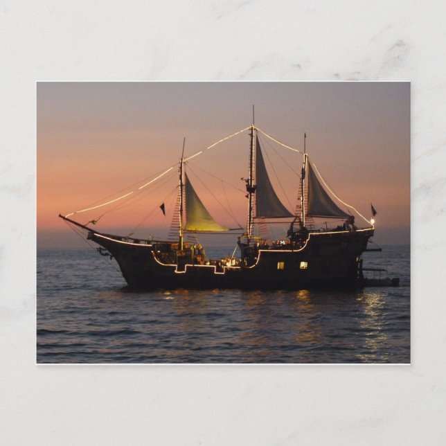 Postal Marigalante al atardecer (Anverso)