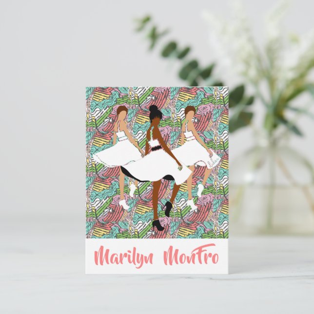 Postal Marilyn MonFRO Bonito Mujeres Negras (Anverso de pie)