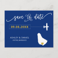 Marina Barbados Wedding Save the Date Map