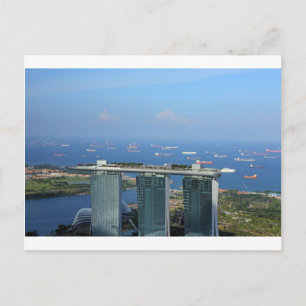 Postal Marina Bay Sands hotel de lujo con forma de barco